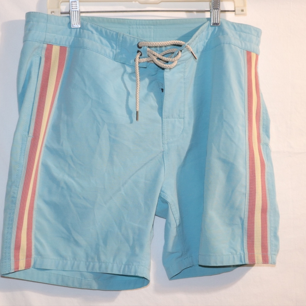 Faherty Biarritz Boardshort - Blue Horizon StripeSize 34 - Picture 4 of 12